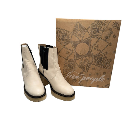 NIB! Free People Leather James Chelsea Chunky Boot in White - Size EU 36 - Picture 6 of 13